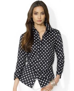 Lauren Ralph Lauren Petite Polka-dot Blouse