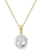 Two-tone Crystal Pendant Necklace