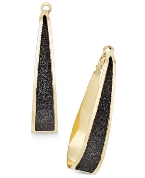 Thalia Sodi Gold-tone Glitter Oval Hoop Earrings, Only At Macy's