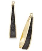 Thalia Sodi Gold-tone Glitter Oval Hoop Earrings, Only At Macy's