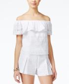 Xoxo Juniors' Eyelet Off-the-shoulder Ruffle Top