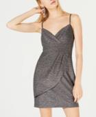 Teeze Me Juniors' Metallic Faux-wrap Dress