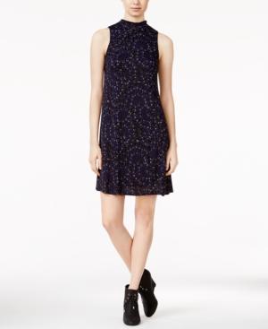 Kensie Eye Of The Storm Printed Mock-neck Dress