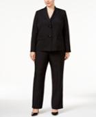 Le Suit Plus Size Tonal Pinstripe Pantsuit