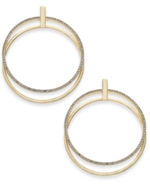 Thalia Sodi Gold-tone Pave Double Ring Drop Earrings, Created For Macy's