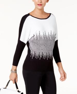 Alfani Embellished Dolman-sleeve Sweater, Created For Macy's