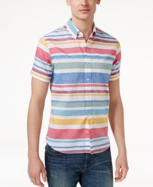 Tommy Hilfiger Men's Striped Linen Blend Shirt