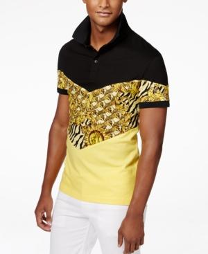 Versace Men's Geometric Tiger-print Polo