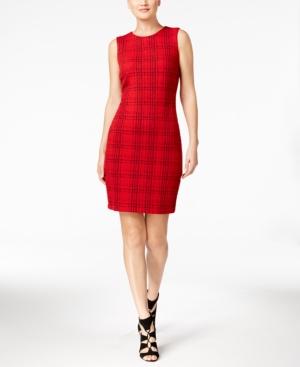 Calvin Klein Petite Plaid Sheath Dress