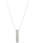 Touch Of Silver Fringe Long Length Pendant Necklace In Silver-plated Metal