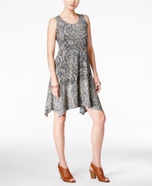 Style & Co. Paisley-print Crochet-back Shift Dress, Only At Macy's