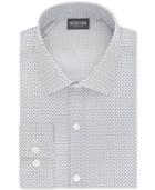 Kenneth Cole Reaction Men's Slim-fit Techni-cole Stretch Performance Blue Haze Print Dress Shirt