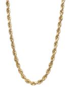 14k Gold Necklace, 20 Diamond Cut Seamless Rope Chain