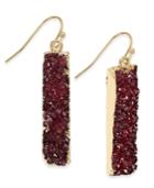 Inc International Concepts Gold-tone Druzy Crystal Bar Earrings, Created For Macy's