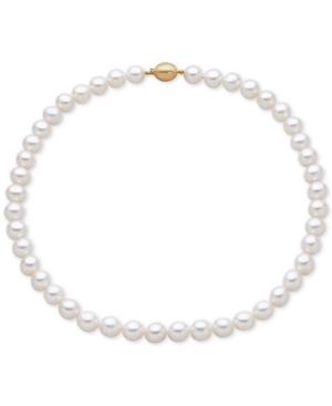 Cultured Freshwater Pearl (9-1/2mm) And Diamond Accent Collar Necklace
