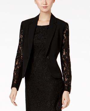 Nine West Lace-sleeve One-button Blazer