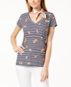 Maison Jules Printed V-neck Top, Created For Macy's