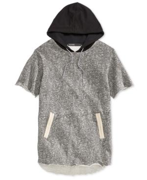 Hudson Nyc Men's Laced Up Fench Terry Short-sleeve Hoodie