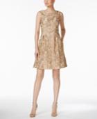 Ivanka Trump Embroidered Lace Fit & Flare Dress
