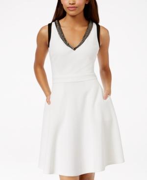 Xoxo Juniors' Embellished Contrast Fit-and-flare Dress