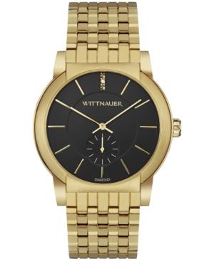 Wittnauer Men's Diamond Accent Gold-tone Stainless Steel Bracelet Watch 42mm Wn3042