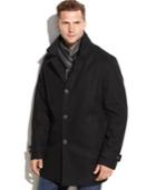 Calvin Klein Wool-blend Car Coat With Scarf