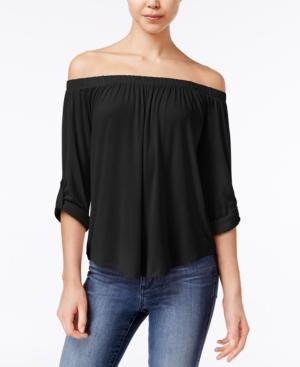 Ultra Flirt Juniors' Off-the-shoulder Roll-tab Top