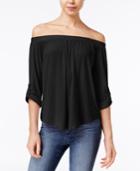 Ultra Flirt Juniors' Off-the-shoulder Roll-tab Top