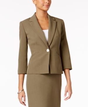 Missy & Petite Kasper Single-button Pleated Blazer