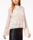 Bar Iii Lace Pleated Top, Created For Macy's