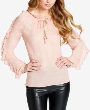 Jessica Simpson Juniors' Keilani Ruffle Tie-front Top