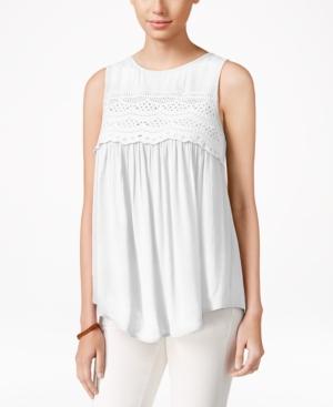 Eyeshadow Juniors' Sleeveless High-low Blouse