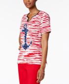 Alfred Dunner Lady Liberty Collection Anchor Graphic Top