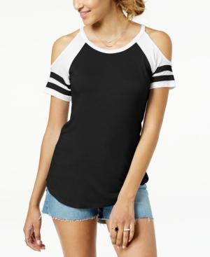 Ultra Flirt By Ikeddi Juniors' Cold-shoulder Football T-shirt