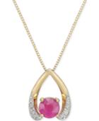 Ruby (3/4 Ct. T.w.) & Diamond Accent 18 Pendant Necklace In 14k Gold
