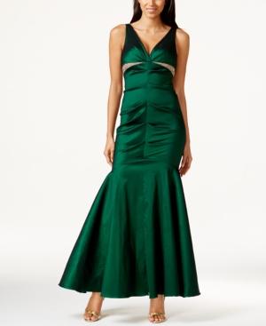 Xscape V-neck Beaded Mermaid Gown
