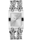 Guess Watch, Women's Silver-tone Double Chain Bracelet 37x29mm G75916l