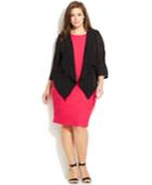 Calvin Klein Plus Size Illusion-sleeve Draped Cardigan
