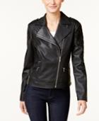 Inc International Concepts Embroidered Faux-leather Moto Jacket, Only At Macy's