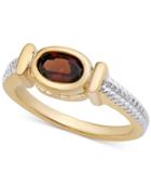 Sapphire Two-tone Ring (9/10 Ct. T.w.) In 14k Gold-plated Sterling Silver (also In Rhodolite Garnet, Emerald, Blue Topaz, Peridot & Ruby)