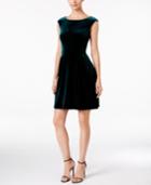 Vince Camuto Embellished Velvet Fit & Flare Dress