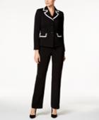 Le Suit Jayden Contrast-trim Three-button Pantsuit