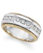 Men's Diamond Two-tone Ring (1 Ct. T.w.) In 14k Gold And White Gold
