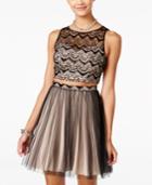 Sequin Heart Juniors' 2-pc. Lace Tulle Fit & Flare Dress