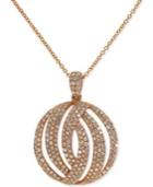 Pave Rose By Effy Diamond Circle Pendant Necklace In 14k Rose Gold (7/8 Ct. T.w.)