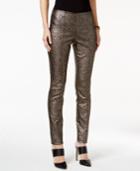 Alfani Petite Metallic-print Pull-on Skinny Pants, Only At Macy's