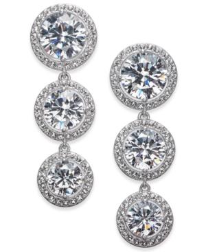 Danori Silver-tone Crystal Halo Linear Drop Earrings, Created For Macy's