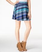 Izzy & Me Juniors' Printed Faux-suede Mini Skirt