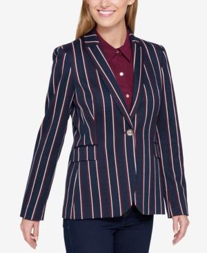 Tommy Hilfiger Striped One-button Blazer, Created For Macy's