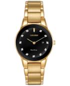 Citizen Women's Eco-drive Diamond Accent Gold-tone Stainless Steel Bracelet Watch 30mm Ga1052-55g, Only At Macy's